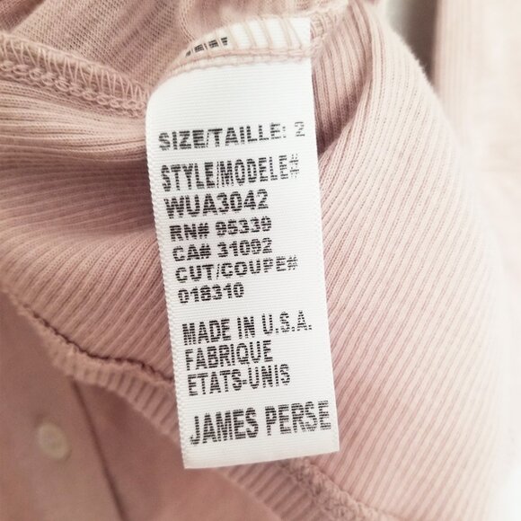 James Perse Sheer Slub Side Panel Shirt Pale Ballerina Pink Size M $185 WUA3042 - Picture 11 of 16
